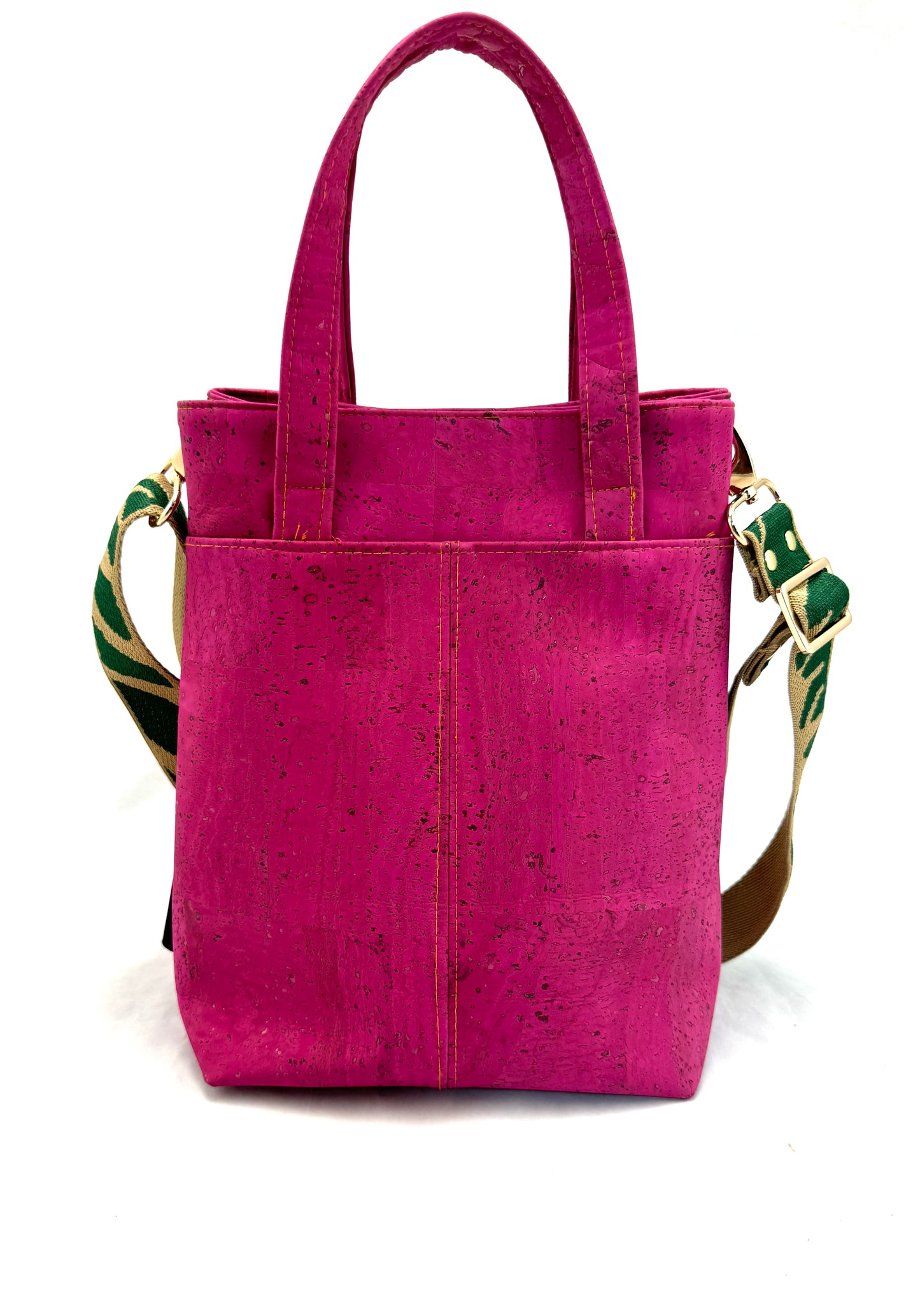 Elise Crossbody Pink  with Green strap